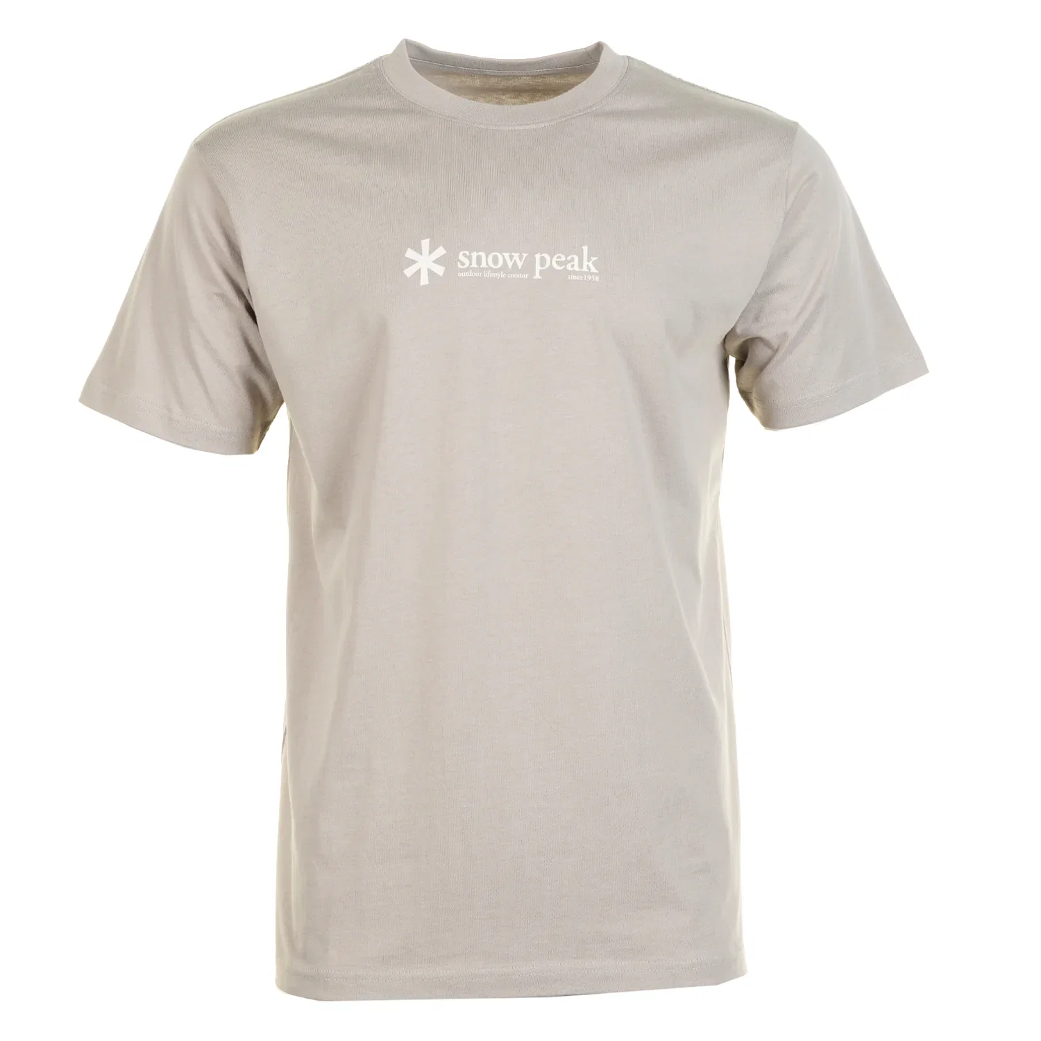 Image of SNOW PEAK<BR>Centre Logo T Shirt Greige
