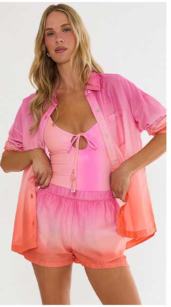 Ombre pink and orange cover up
