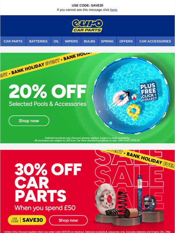 ☀️🌊 Heatwave Incoming! 20% Off Selected Pools | 30% Off Parts*, Spend £50+