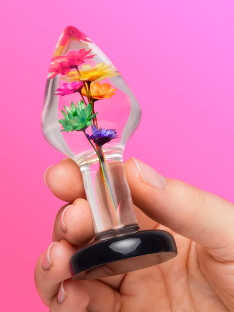 LOVISS Flower Garden Clear Butt Plug 3 Inch