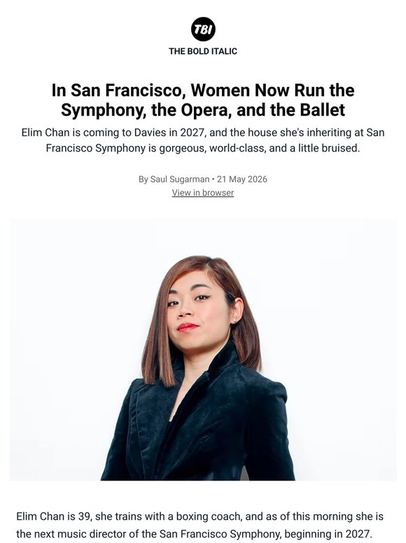 In San Francisco, Women Now Run the Symphony, the Opera, and the Ballet