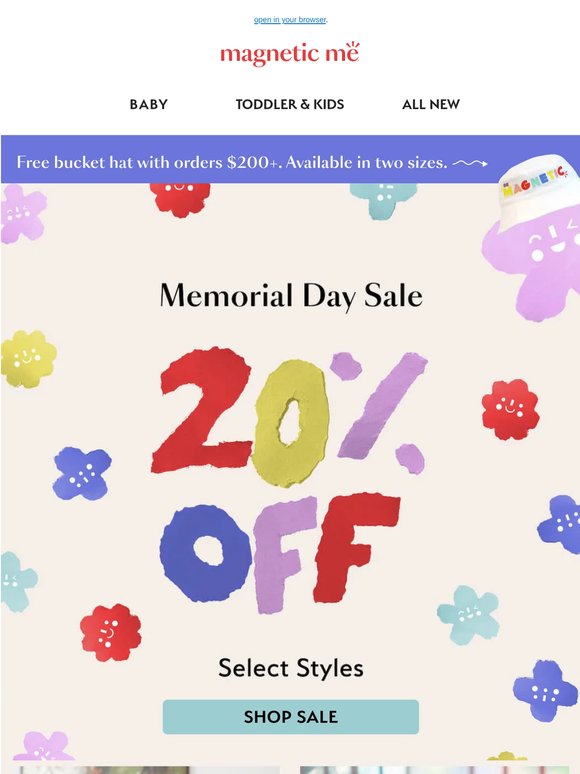Sale starts now! 20% off select styles.