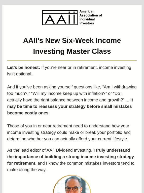 AAII’s New Six-Week Income Investing Master Class