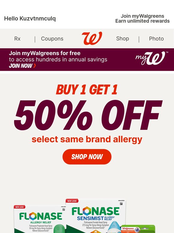 Buy One, Get One 50% Off Allergy Relief 🌼