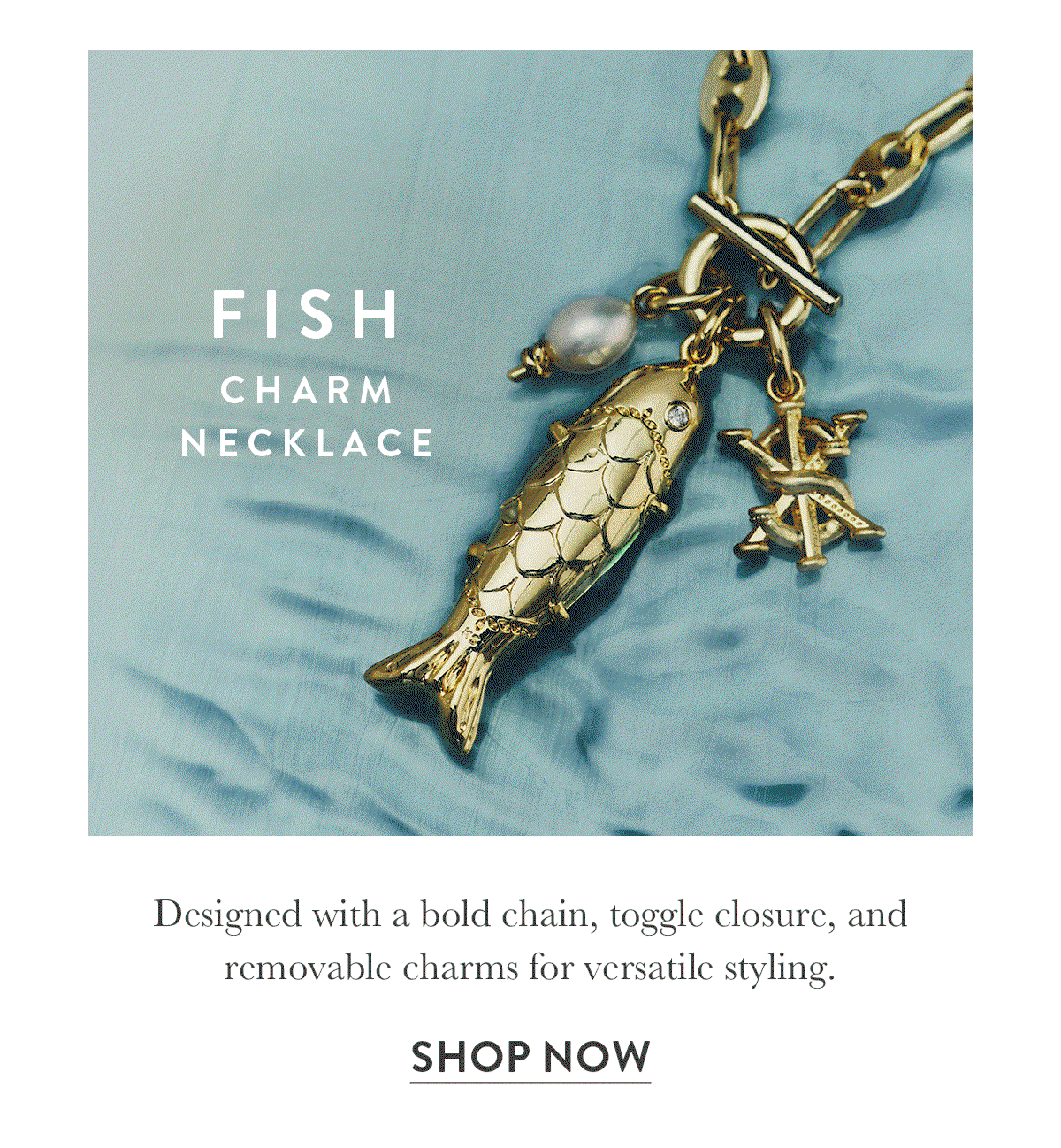Fish charm necklace