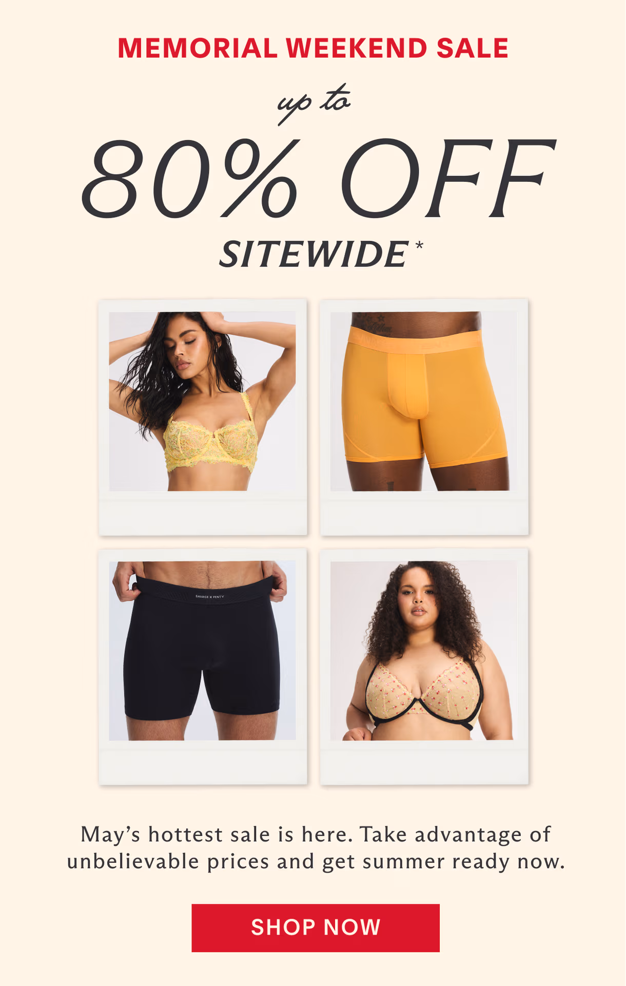 Memorial Weekend Sale Up to 80% Sitewide