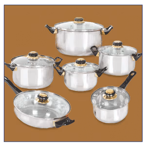 Deluxe 12 Pc. Stainless Steel Cookware Set