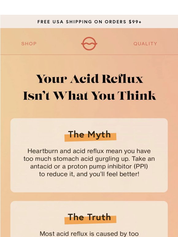 hot take: your heartburn isn't from too much acid