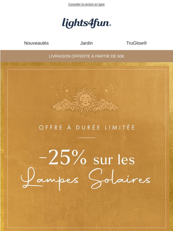 🔥 -25% sur nos lampes solaires