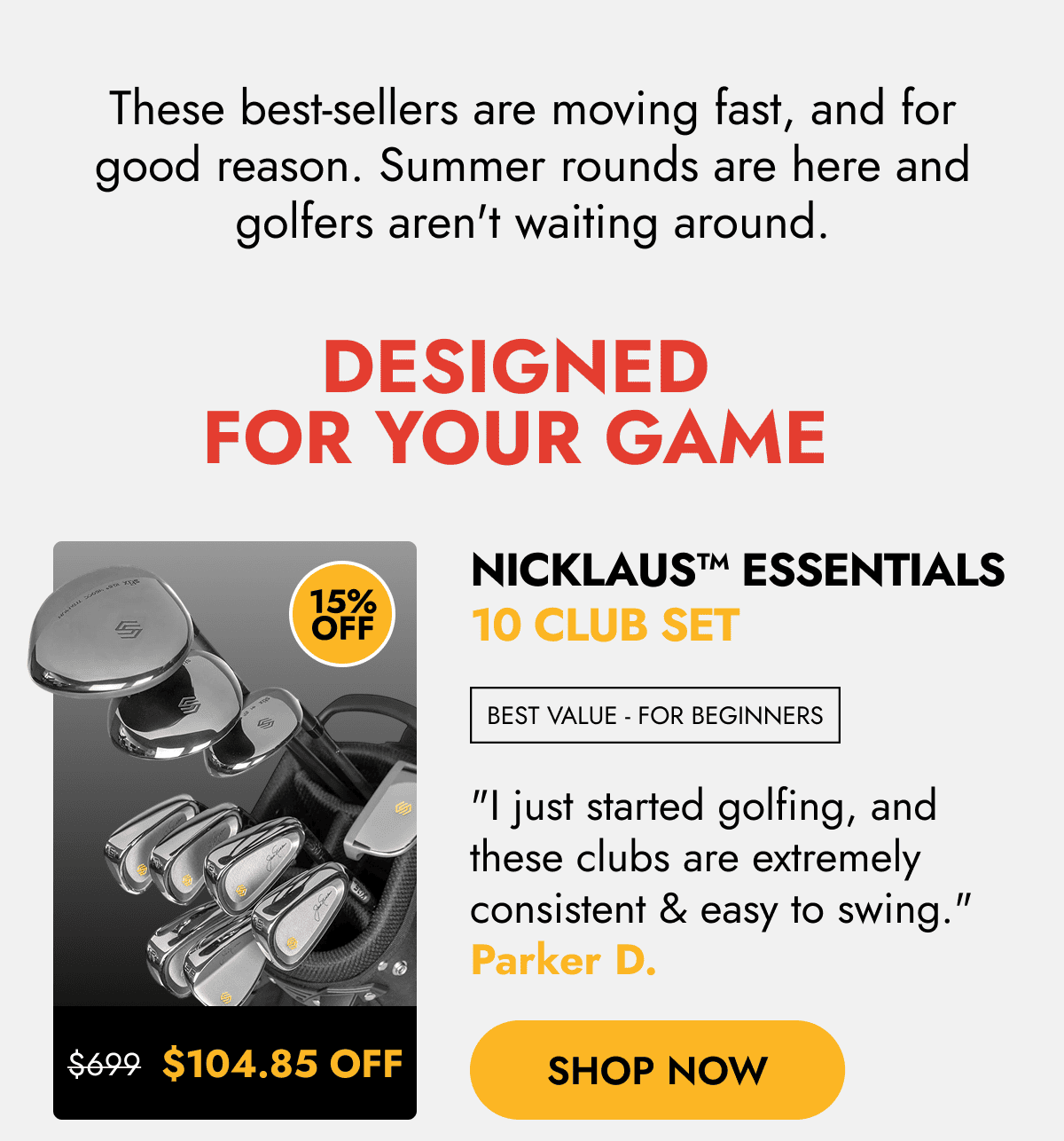 Nicklaus™ Essentials 10 Club Set
