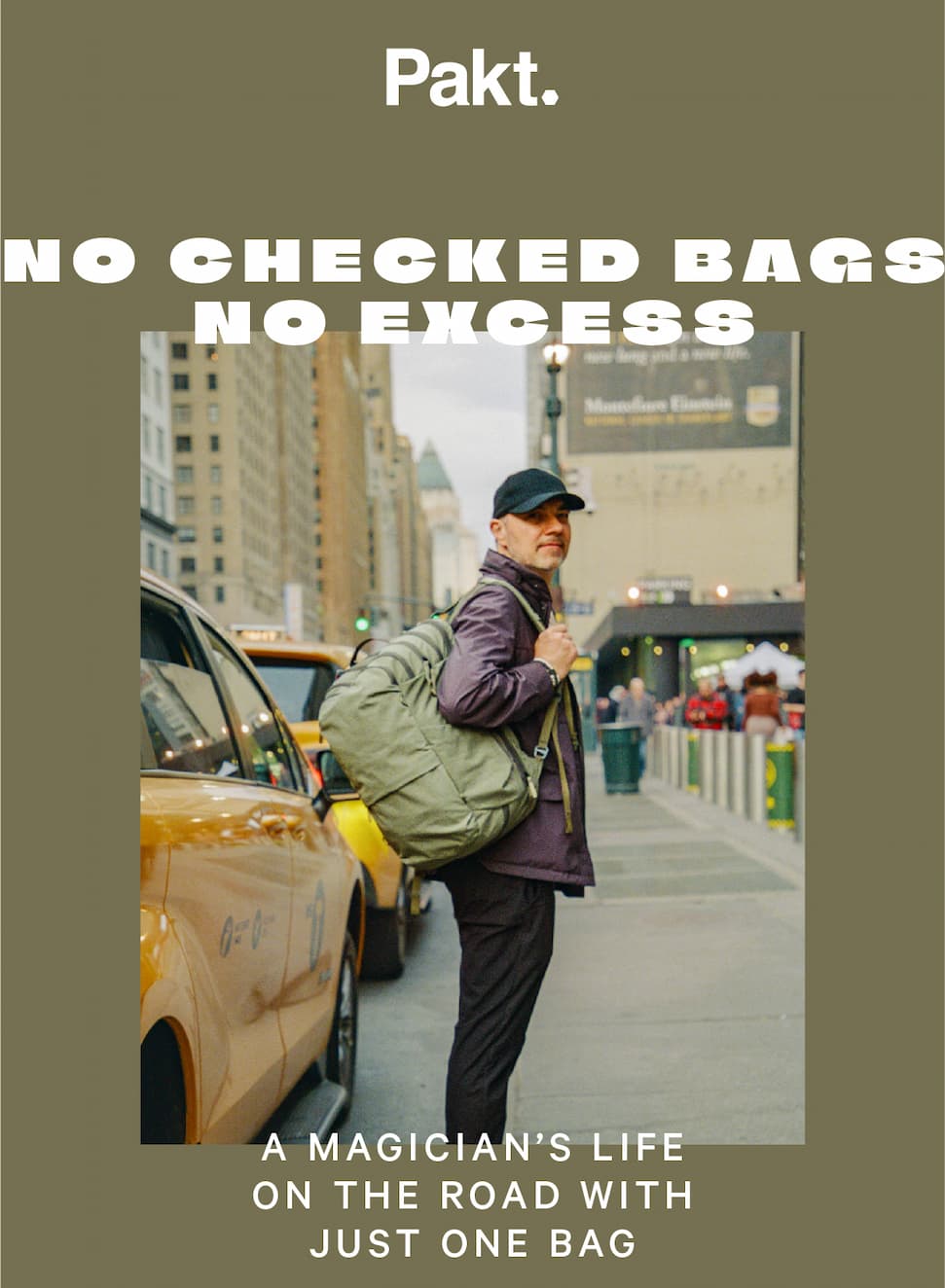 NO CHECKED BAGS NO EXCESS. A Magician's life on the road with just one bag.