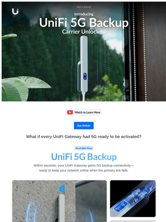 Introducing: UniFi 5G Backup