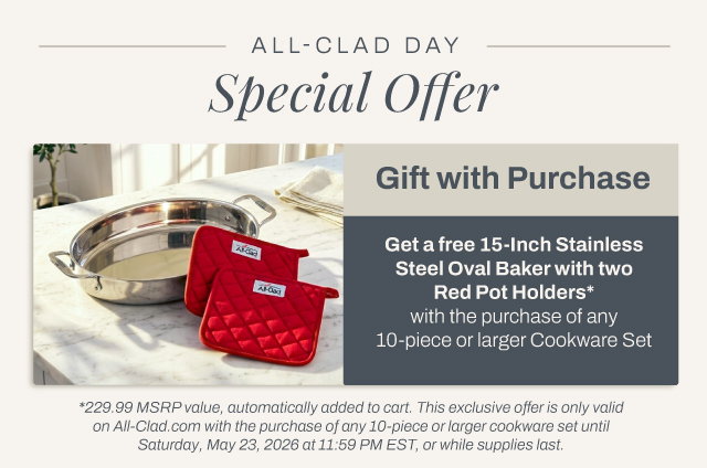 Gift with purchase special offer - 15 inch oval with pot holders