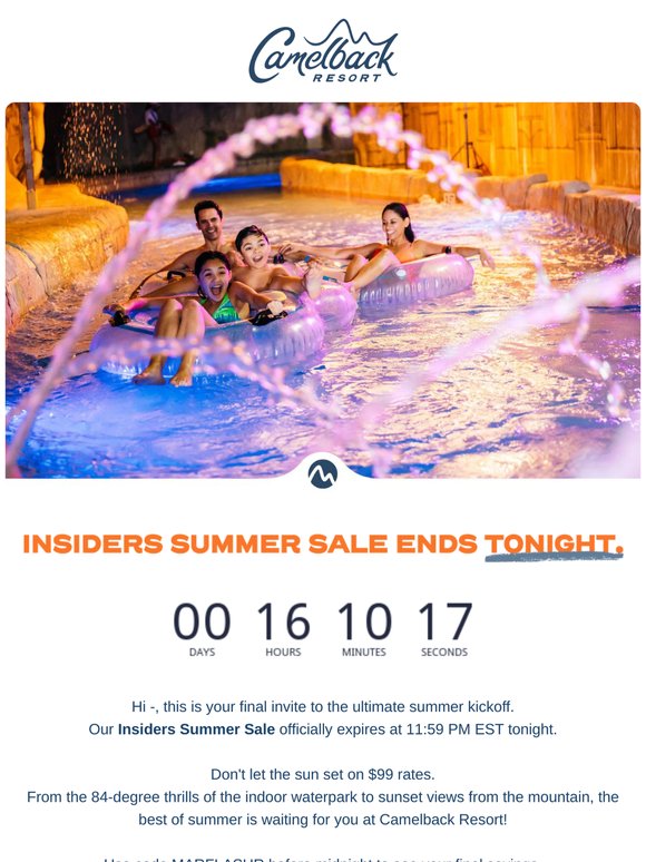 TODAY ONLY: Your $99 Summer Rates End at Midnight 🌙