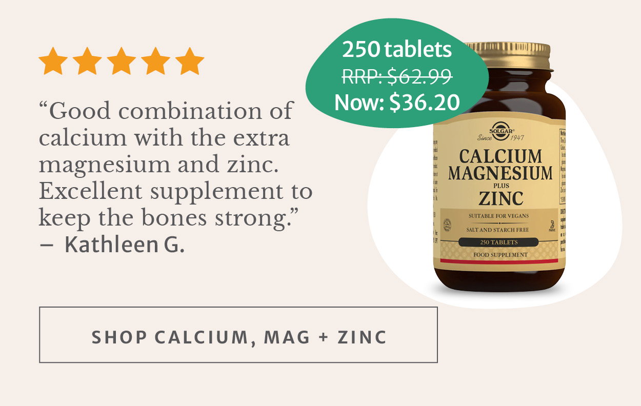 Shop Solgar Calcium, Mag + Zinc