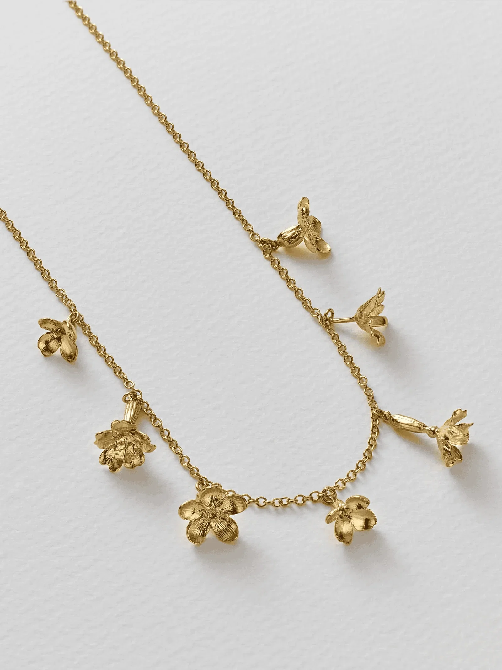 Tumbling Wildflower Medley Charm Necklace