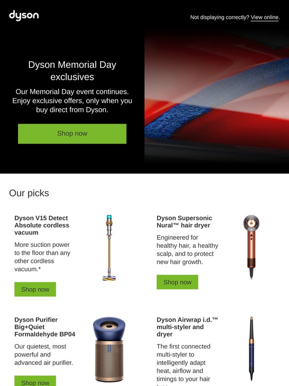 Save up to $350 on Dyson this Memorial Day