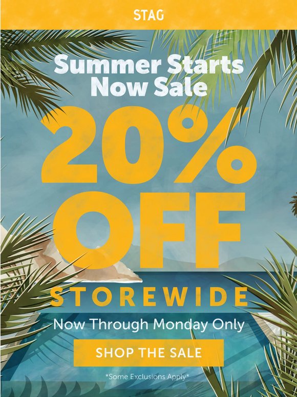20% Off Storewide Starts Now