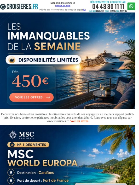 Nos Immanquables jusqu'à -320€/personne