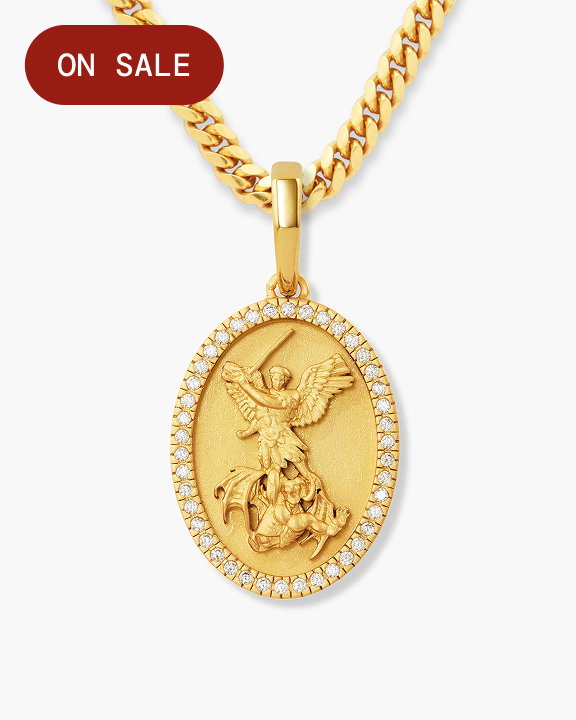 Studded St. Michael Pendant
