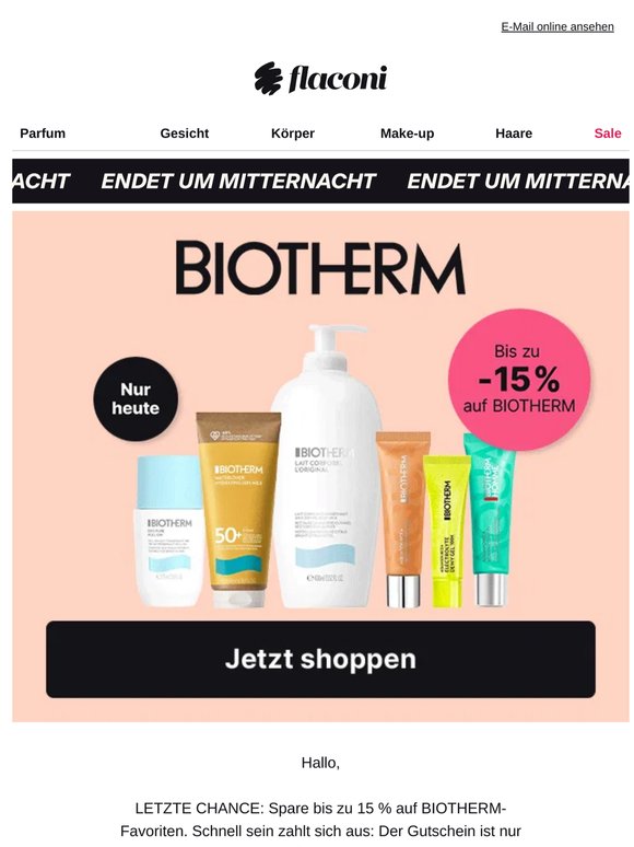 📢 Bis zu 15 % auf BIOTHERM