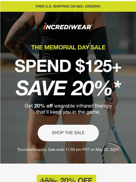 20% OFF $125+ >>