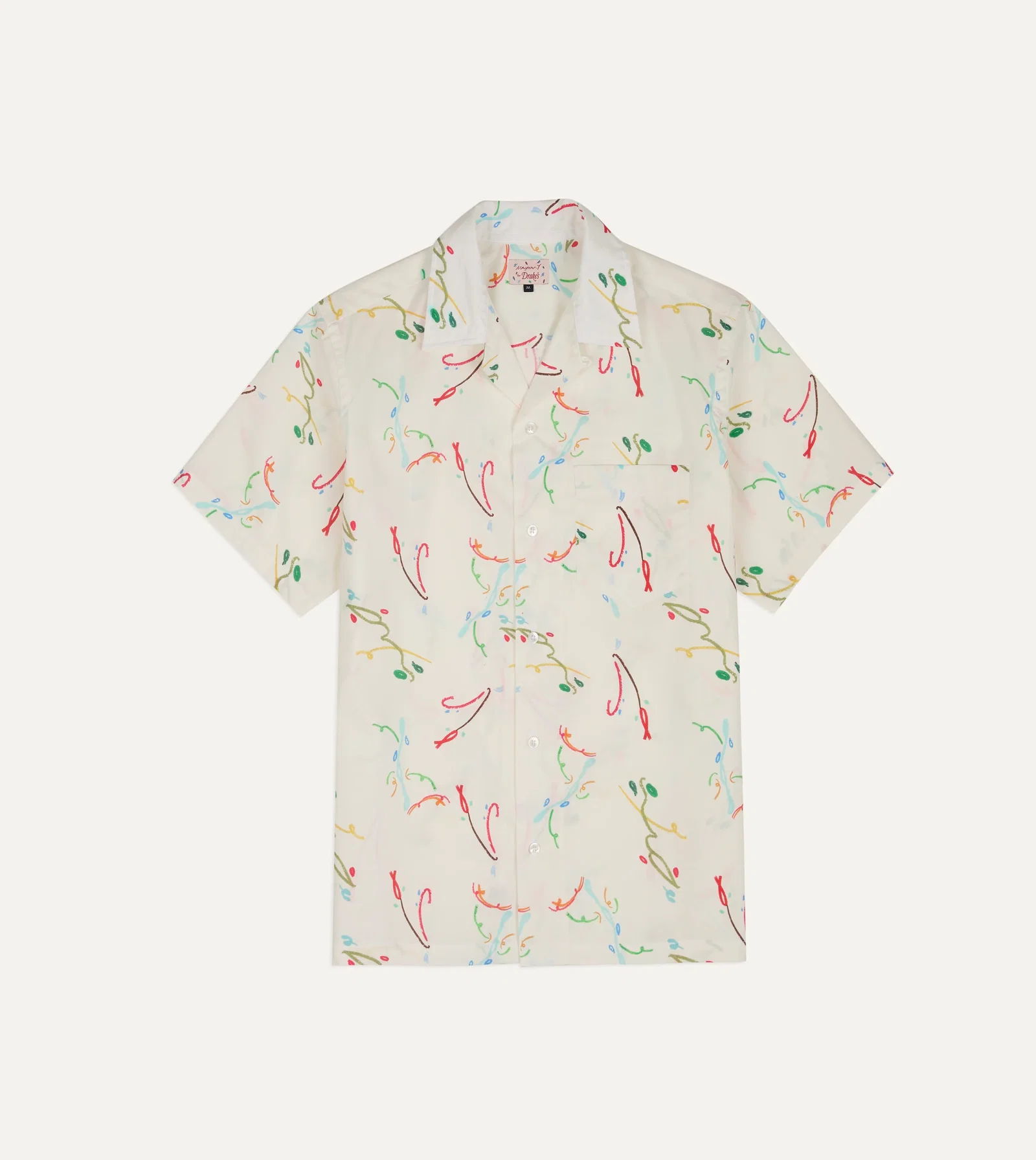 Image of Mayumi Y. for Drake’s Print Cotton Camp Collar Short Sleeve Shirt