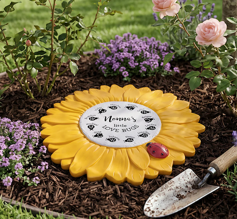 Personalized Love Bugs Sunflower Garden Stone