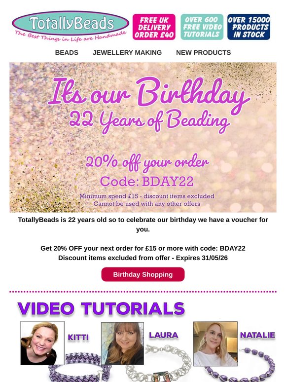 Birthday Discount 20% OFF