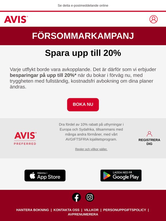 Gå inte miste om att spara upp till 20%