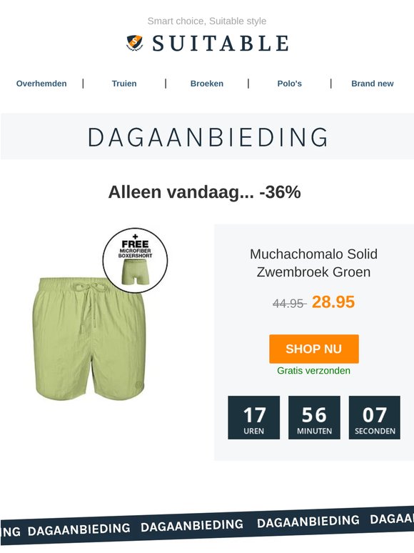 Alleen vandaag: Muchachomalo Solid Zwembroek Groen