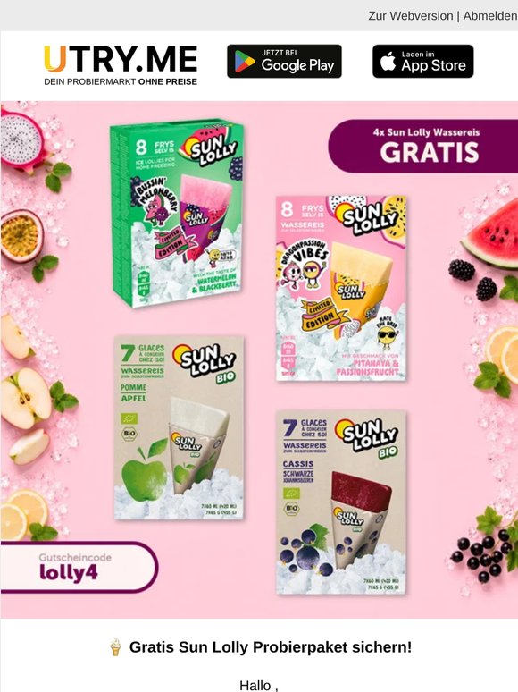 🍦 Sun Lolly Probierpaket geschenkt! 🎁