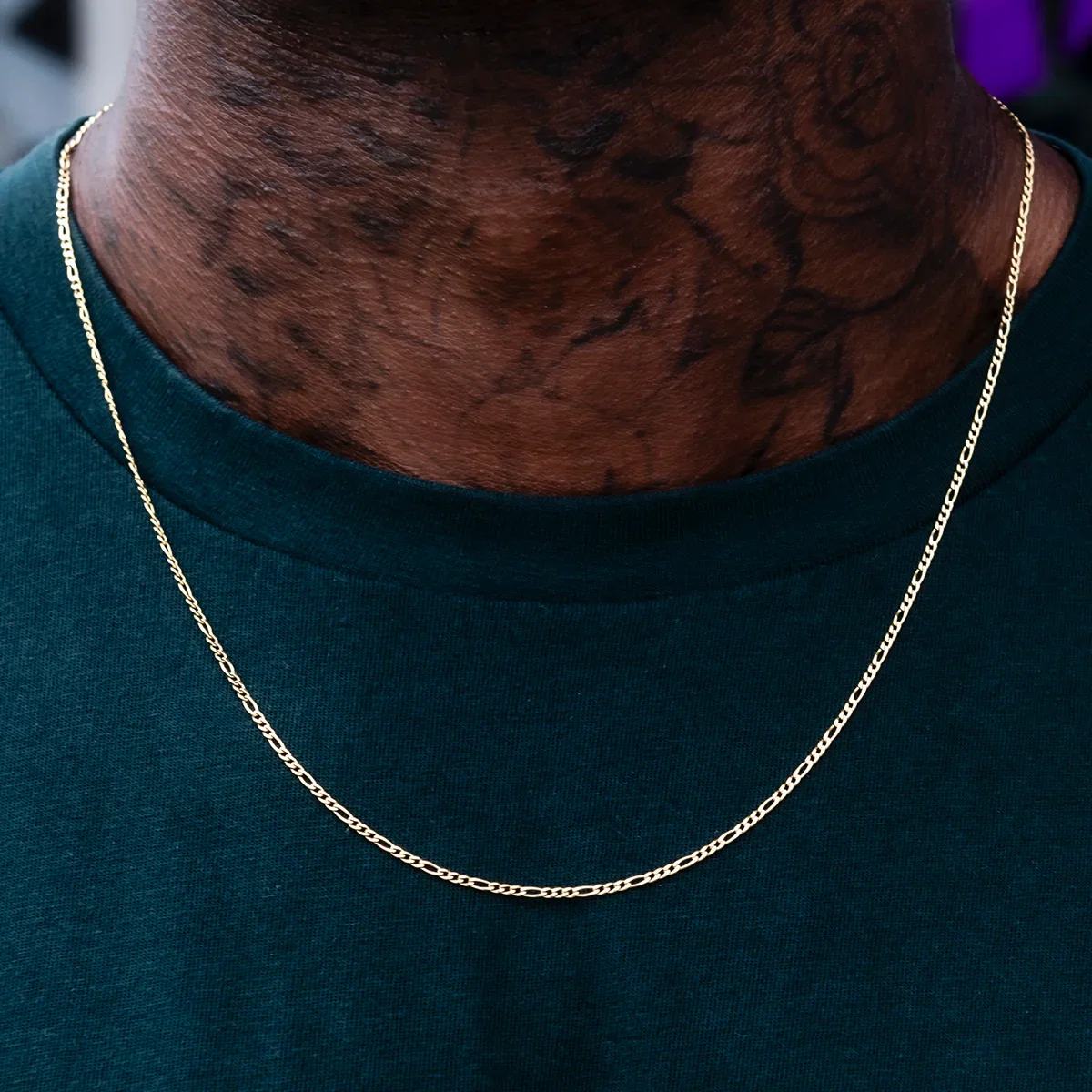 Image of Figaro Chain in Yellow Gold- 2mm