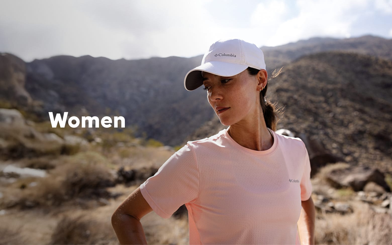 Woman in a rocky wilderness. Women.