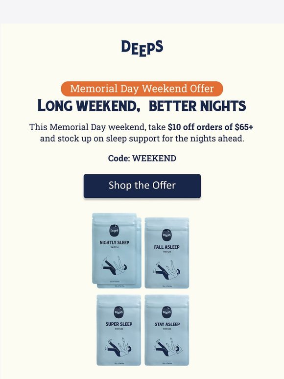 Long weekend, better nights