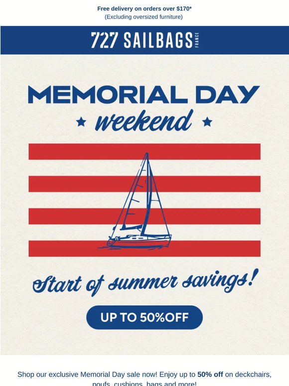 Memorial Day: up to 50% off