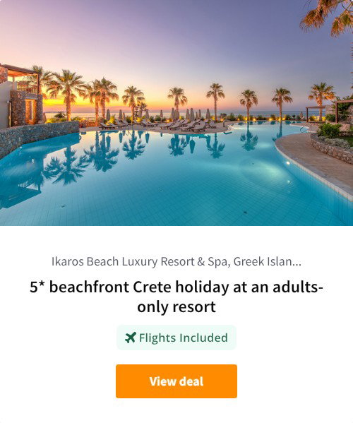 5* beachfront Crete holiday at an adults-only resort