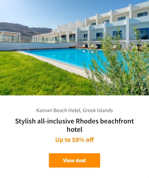 Stylish all-inclusive Rhodes beachfront hotel