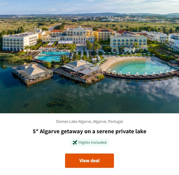 5* Algarve getaway on a serene private lake