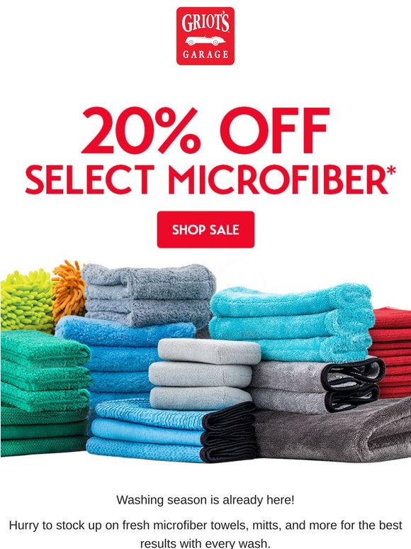 20% Off Select Microfiber Towels, Mitts, and More