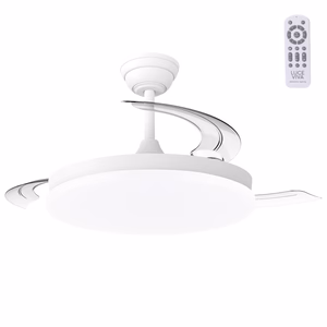 Ventilador DC "Marele· Función Verano-Invierno 48W Blanco 3 Aspas 5040lm 3500-4000-6500k Remoto y Temporizador