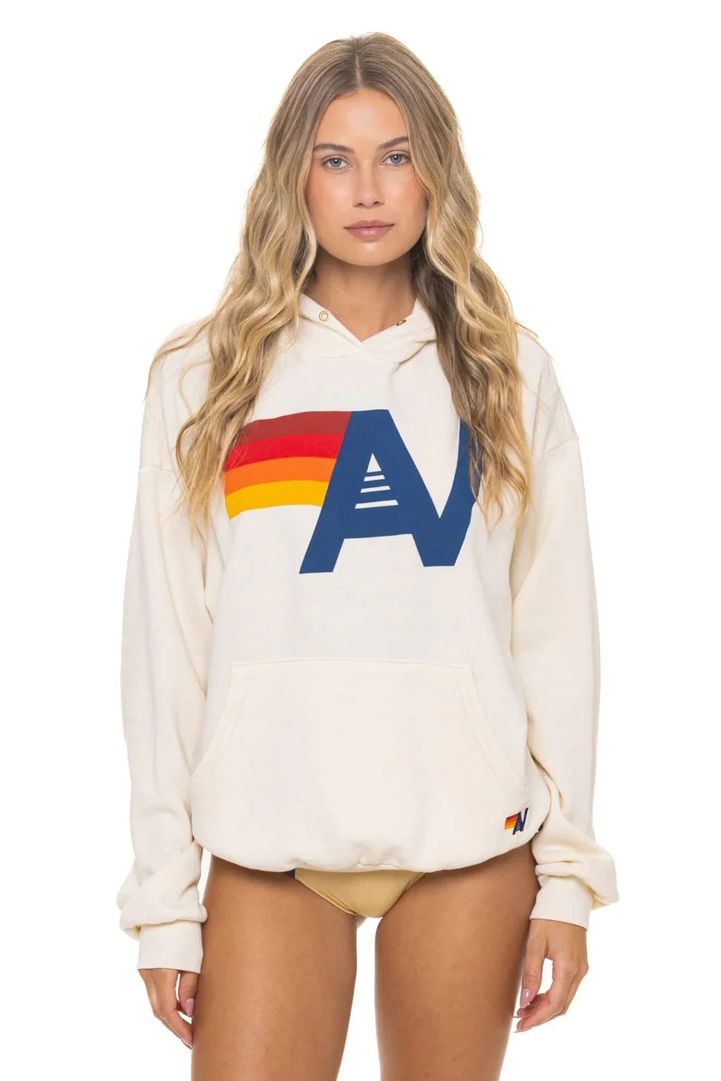Image of LOGO PULLOVER RELAXED HOODIE - VINTAGE WHITE