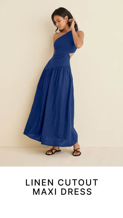 Linen Cutout Maxi Dress