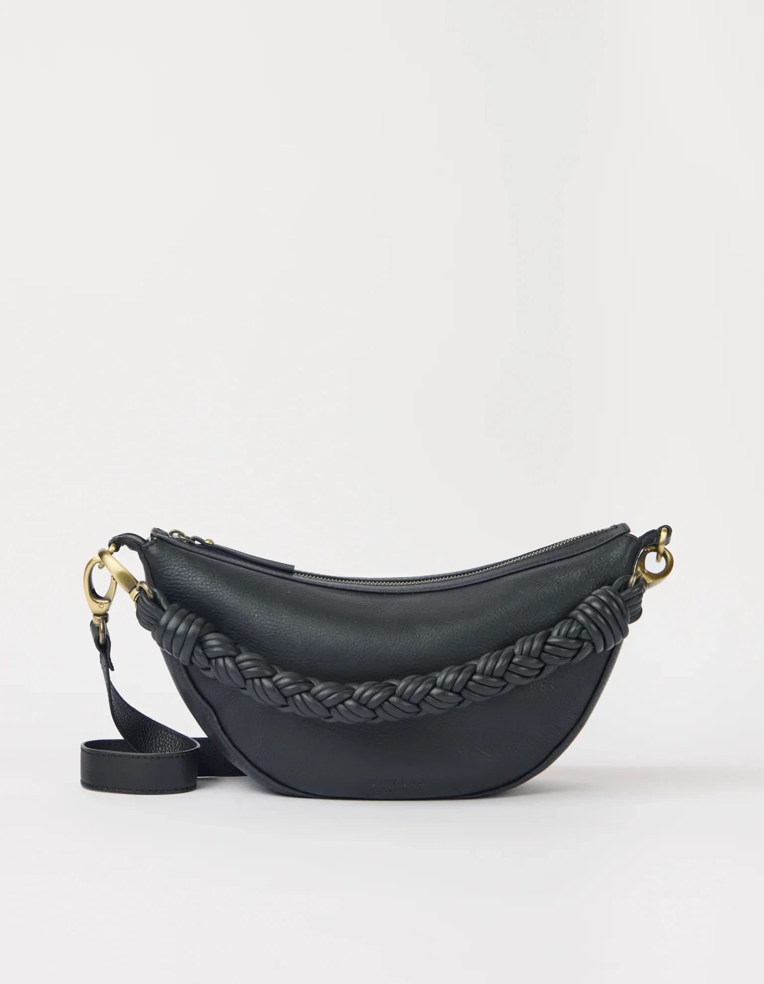 Image of Leo Midi Twisted Handle - Black Soft Grain Leather