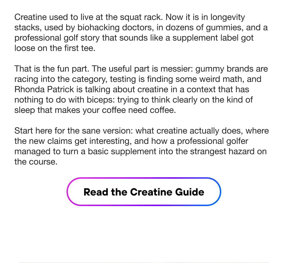 Read the Creatine Guide