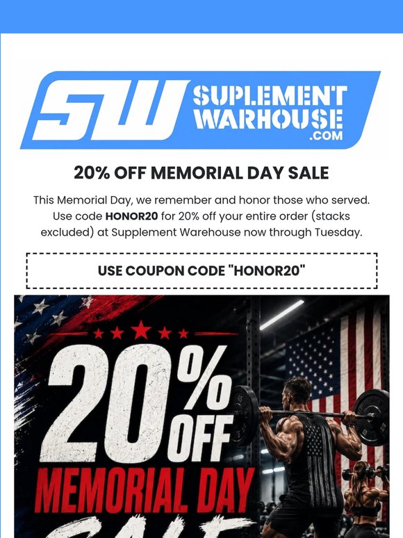 Memorial Day Sale is Live: 20% OFF Sitewide!