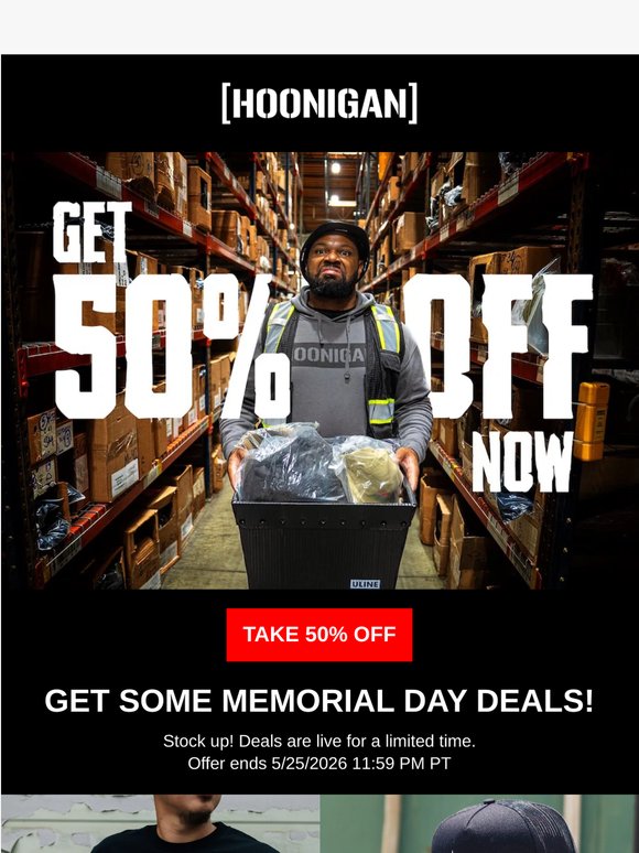 50% OFF FOR MEMORIAL DAY WEEKEND