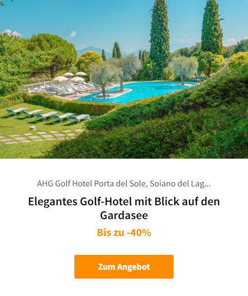 Elegantes Golf-Hotel mit Blick auf den Gardasee