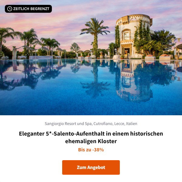 Eleganter 5*-Salento-Aufenthalt in einem historischen ehemaligen Kloster
