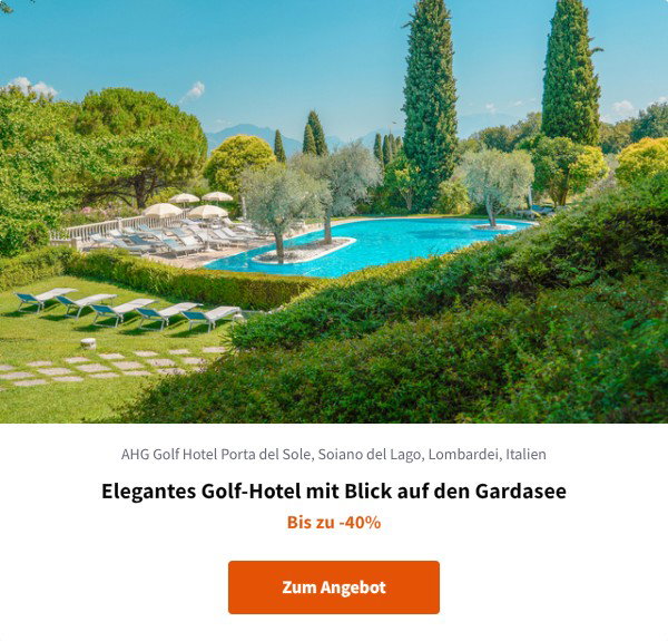 Elegantes Golf-Hotel mit Blick auf den Gardasee